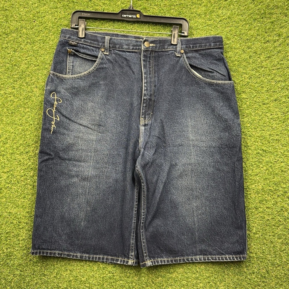 Vintage Sean John Shorts Mens 36 Baggy Faded Embroidered Jorts Hip Hop y2k 36x12